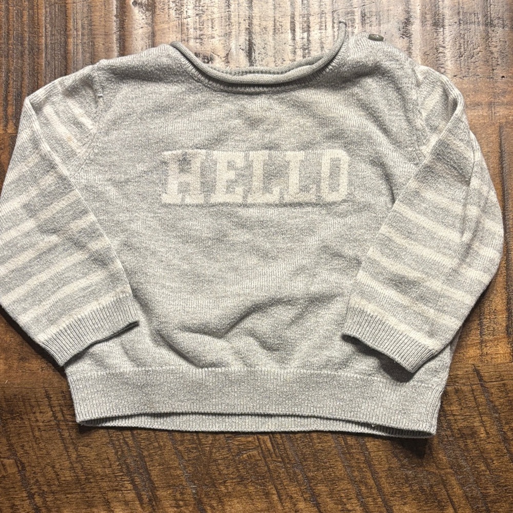 GAP Baby Gray Sweater with Stripes